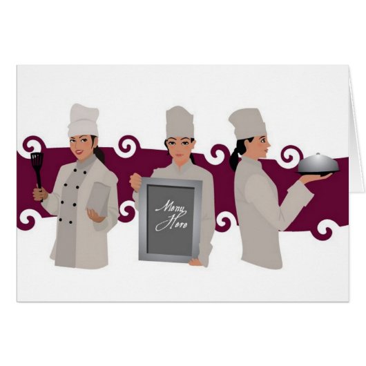 Female chef design cards (Front Horizontal)