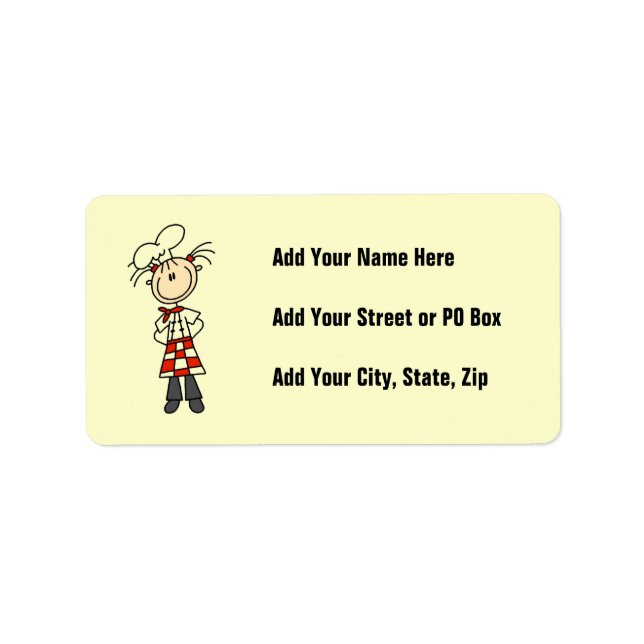 Female Chef Label (Front)