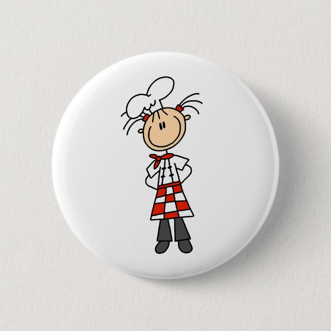 Female Chef Pinback Button (Front)