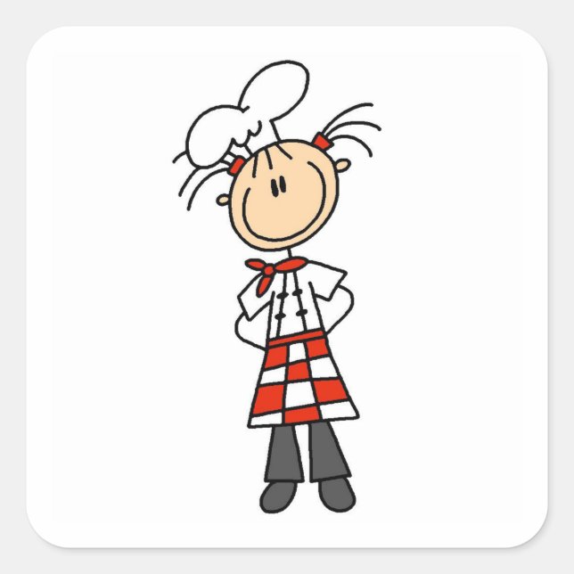 Female Chef Square Sticker (Front)