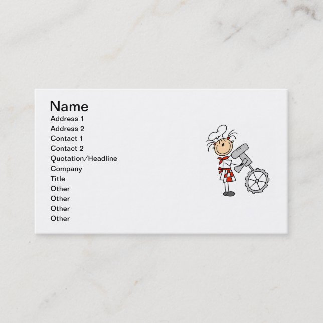 Female Chef Using Mixer Business Card (Front)