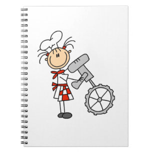 Female Chef Using Mixer Notebook