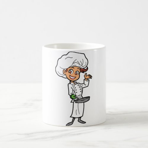 Female Chef With A Frying Pan Mug