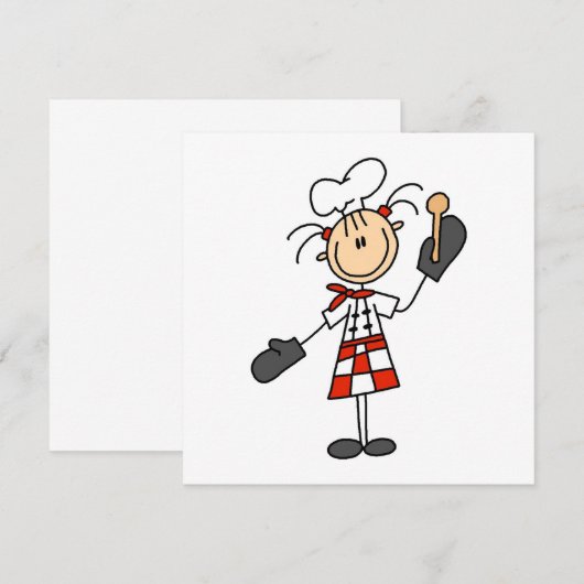 Female Chef With Mitts and Wooden Spoon (Front/Back)