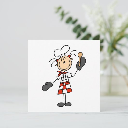 Female Chef With Mitts and Wooden Spoon (Standing Front)