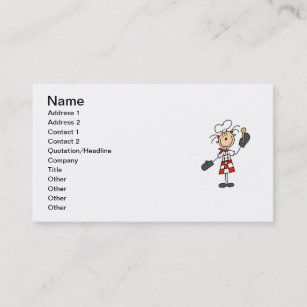 Female Chef With Mitts and Wooden Spoon Business Card