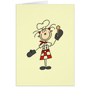 Female Chef With Mitts and Wooden Spoon Cards