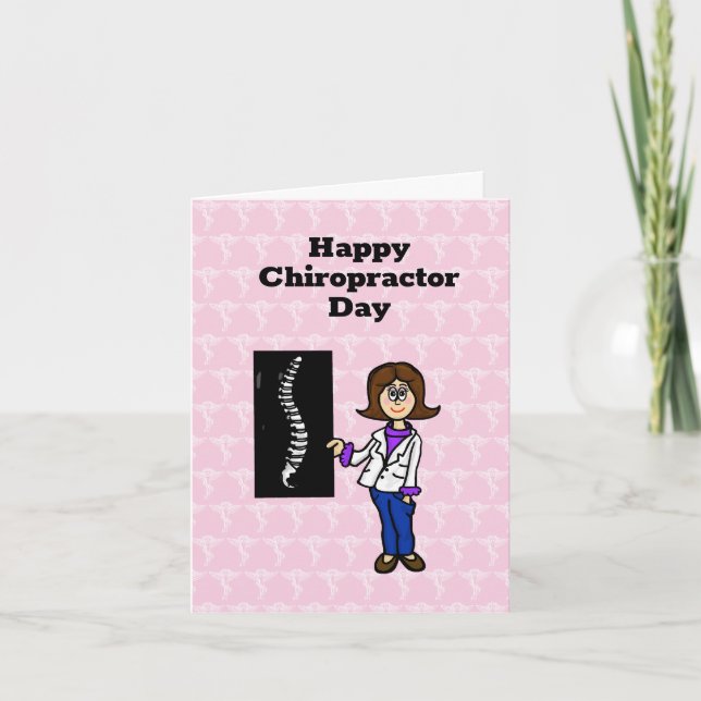 Female Chiropractor Greeting Card (Front)