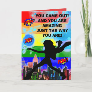 Female Coming Out Superhero Card