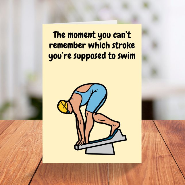 Female competitive swimmer for her funny birthday  card (Creator Uploaded)