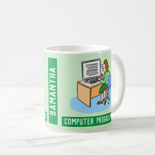 Female Computer Programmer With Name Choice Coffee Mug
