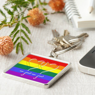 Female Couple Pride Symbols Rainbow Flag Keychain