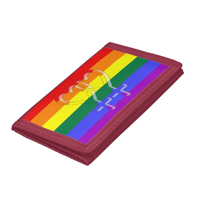 Female Couple Pride Symbols Rainbow Flag Trifold Wallet (Bottom)