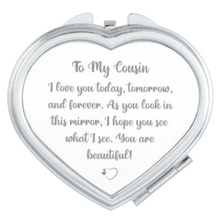 Female Cousin Gift Unique Makeup Compact Mirror