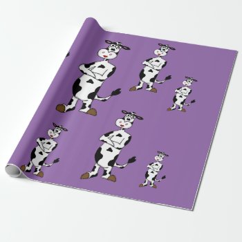 "female Cow" Custom Wrapping Paper by yackerscreations at Zazzle