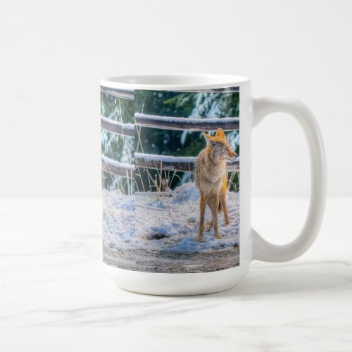 Female Coyote and Snow Wildlife Nature Coffee Mug