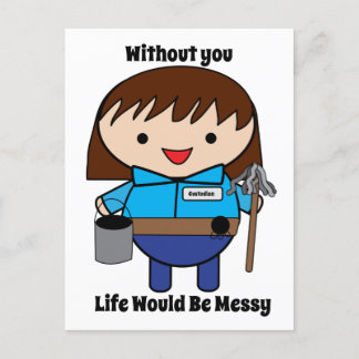 Female Custodian Life Messy Funny Personalize Postcard