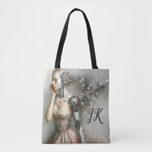 Female Cyborg Woman Ai Art Personalized Tote Bag (Front)