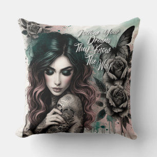 Female Daily Affirmation Throw Pillow