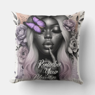 Female Daily Affirmation Throw Pillow