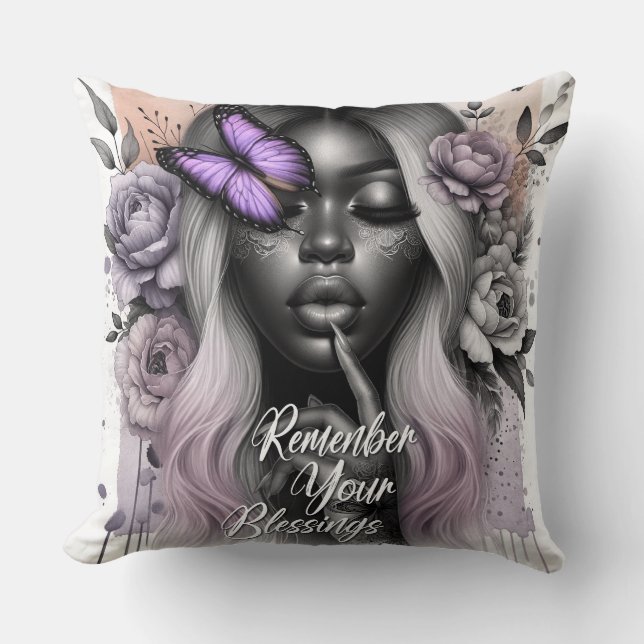 Female Daily Affirmation  Throw Pillow (Front)