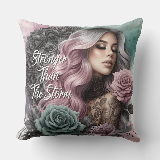 Female Daily Affirmation  Throw Pillow (Front)