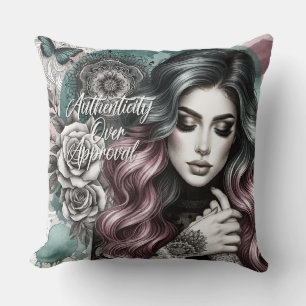 Female Daily Affirmation Throw Pillow