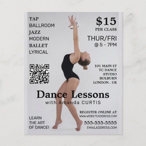 Female Dancer Dance Lesson Advertising Flyer