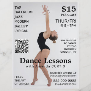 Female Dancer, Dance Lesson Advertising Flyer