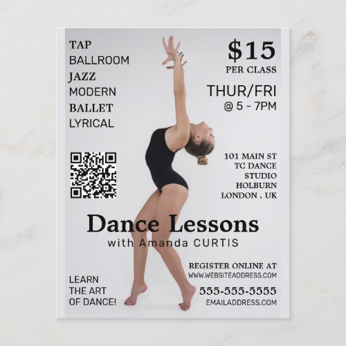 Female Dancer Dance Lesson Advertising Flyer