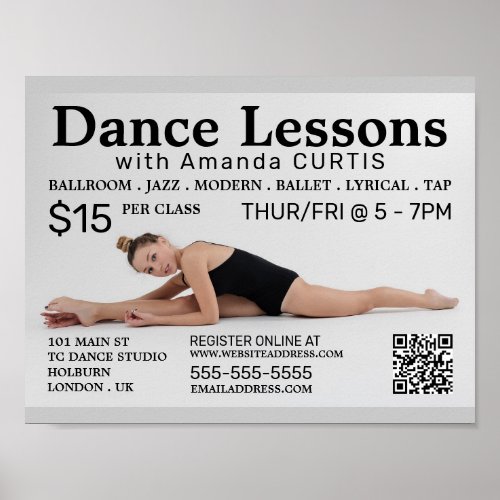 Female Dancer Dance Lesson Advertising Poster