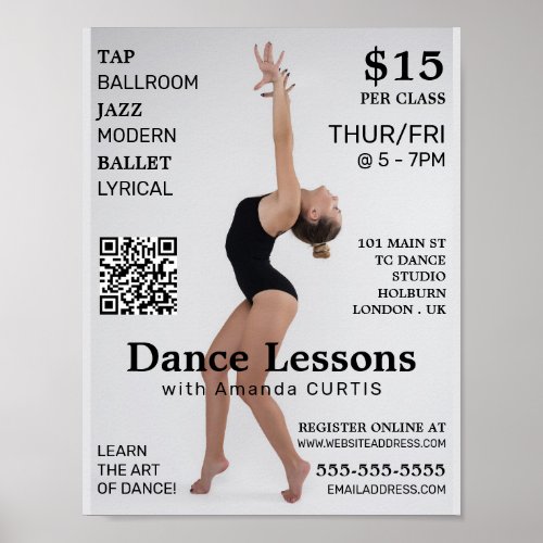 Female Dancer Dance Lesson Advertising Poster