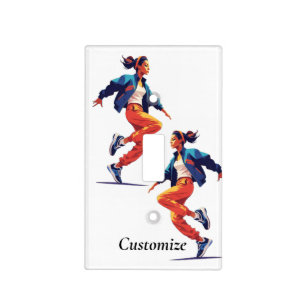 Female Dancer Hip Hop Thunder_Cove Light Switch Cover