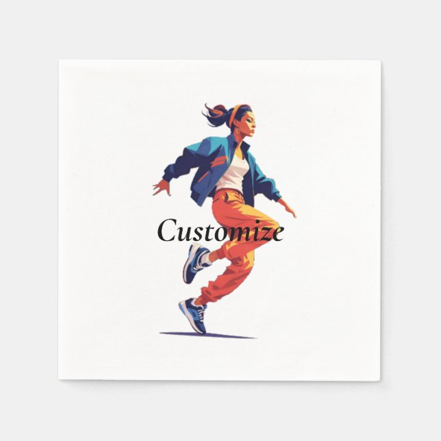 Female Dancer Hip Hop Thunder_Cove Napkins (Front)