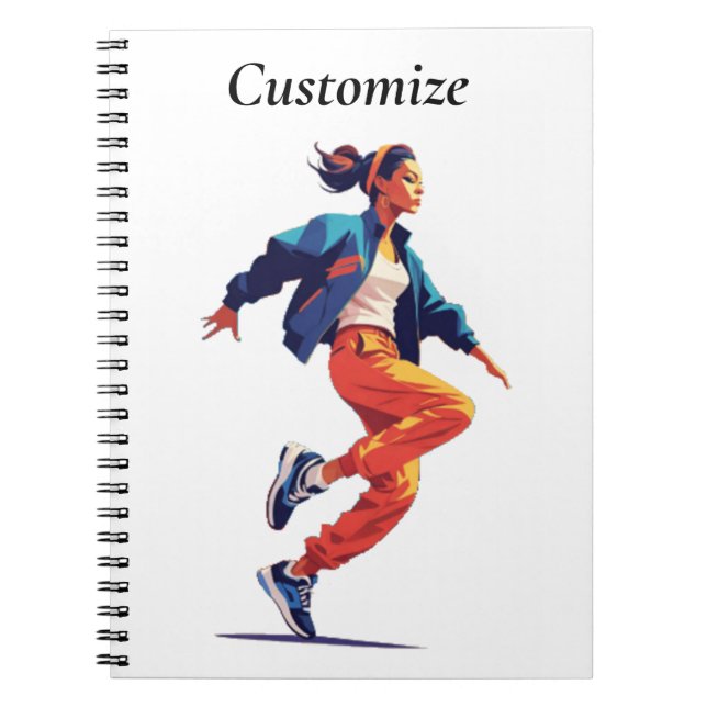 Female Dancer Hip Hop Thunder_Cove Notebook (Front)