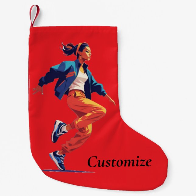 Female Dancer Hip Hop Thunder_Cove Small Christmas Stocking (Front)