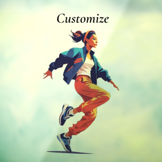 Female Dancer Hip Hop Thunder_Cove Window Cling (Sheet 3)
