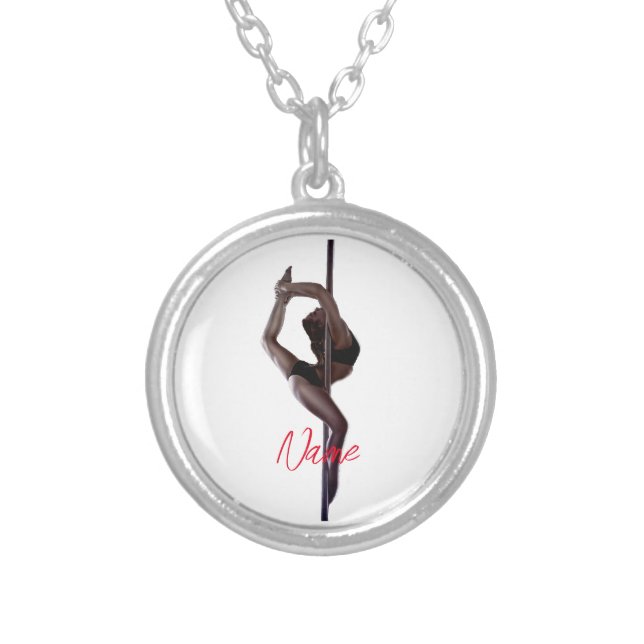 Female Dancer Thunder_Cove  Silver Plated Necklace (Front)