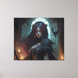 Female Dark Fantasy Anime Canvas Wall Art