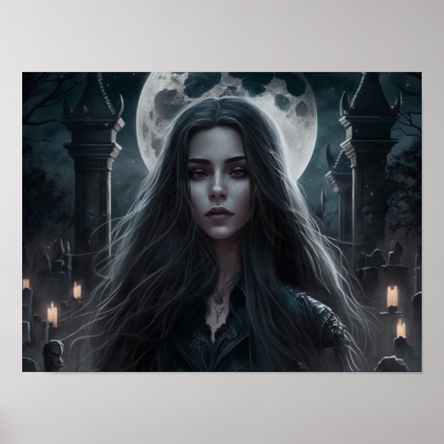 Female Dark Fantasy Goth Art Poster