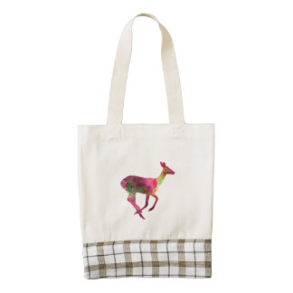 Female deer 01 in watercolor zazzle HEART tote bag