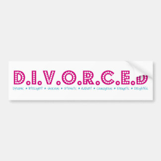 Female Definition of Divorce Bumper Sticker