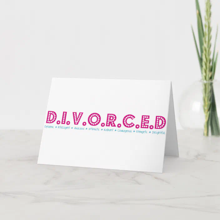 5x7 card Personalised Handmade 'Divorce' Card