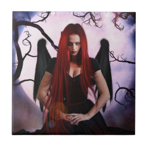 Female Demon Of The Night Ceramic Tile