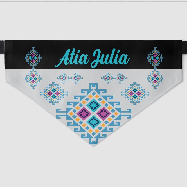 Female Desert Dog Southwestern Pet Bandana Collar (Front)