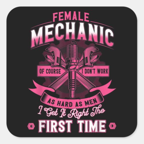 Female Diesel Mechanic Female Mechanic Square Sticker