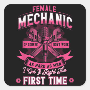 Female Diesel Mechanic Female Mechanic Square Sticker
