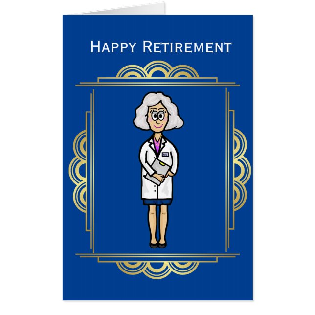 Female Doctor Big Retirement Card (Front)