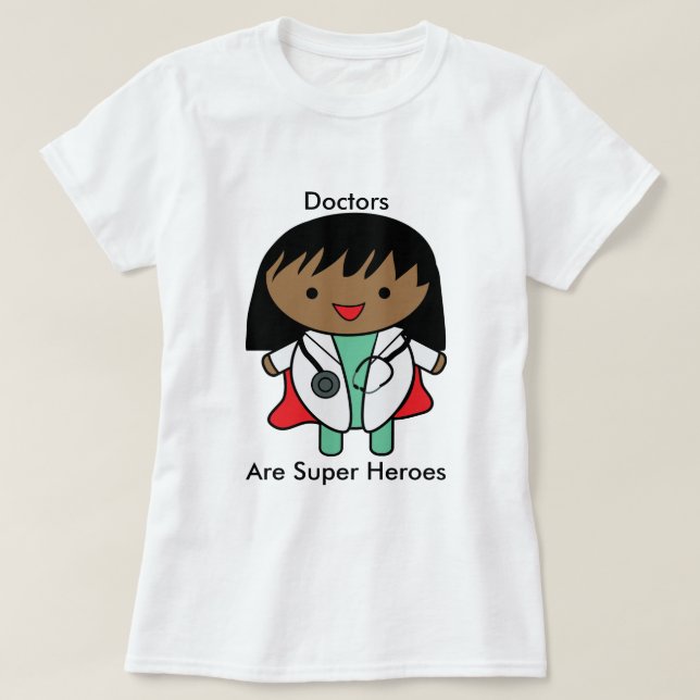 Female Doctor Black Super Hero Personalize T-Shirt (Design Front)