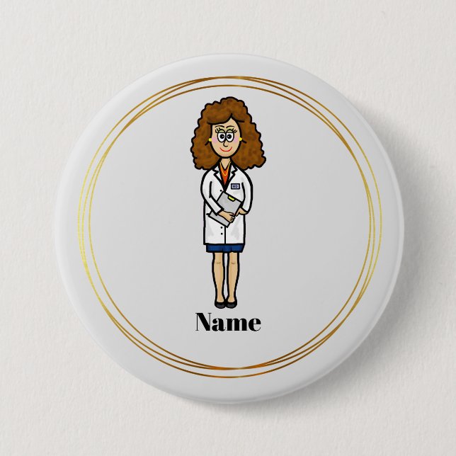 Female Doctor Name Button (Front)